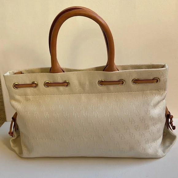 NWOT DOONEY & BOURKE VINTAGE SIGNATURE CANVAS LEATHER SHOULDER TOTE NEVER USED - Picture 10 of 17